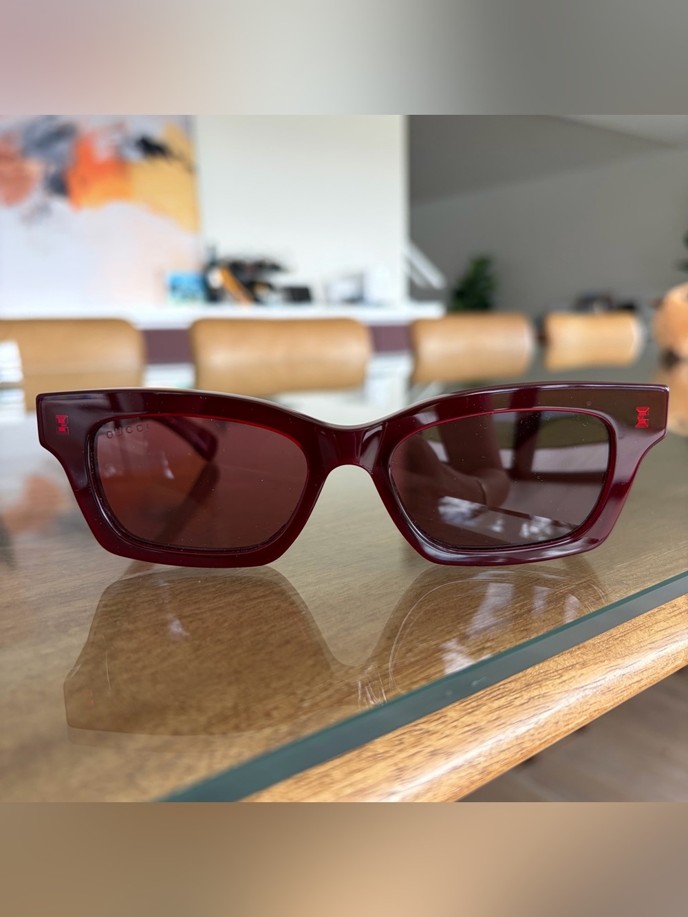 GUCCI Red / Burgundy Cat-Eye Sunglasses Model: GG1790S - Picture 5 of 8